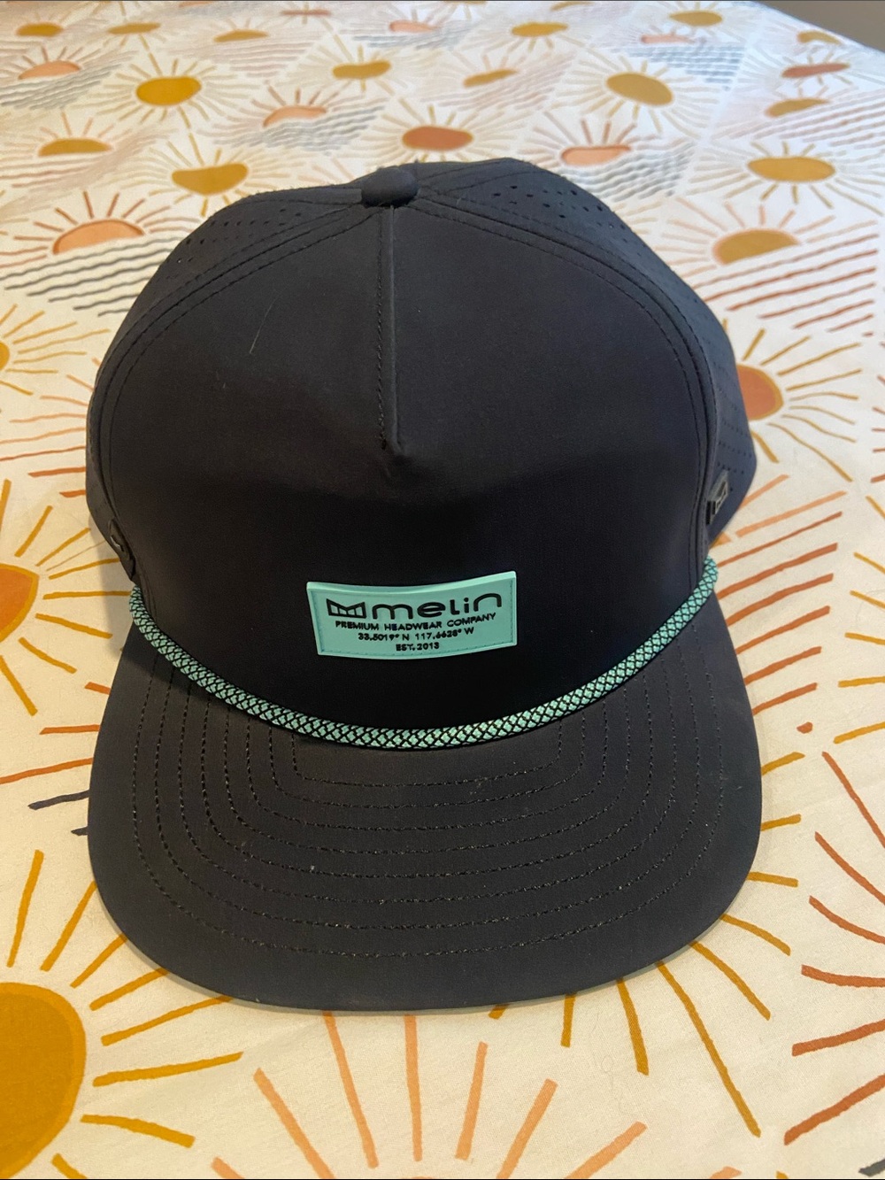 Melin Coronado Navy Rope-Trim Cap with Mint Logo